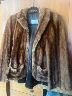 Vintage Women's Genuine Mink Fur Teddy Jacket - Rich Brown